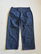 Womens Jeans-RIDERS by LEE-dark blue stretch denim capri-8