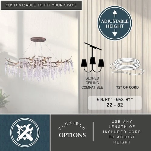 VAXCEL H0231 Rainier 6 Light Linear Chandelier - Picture 8 of 8