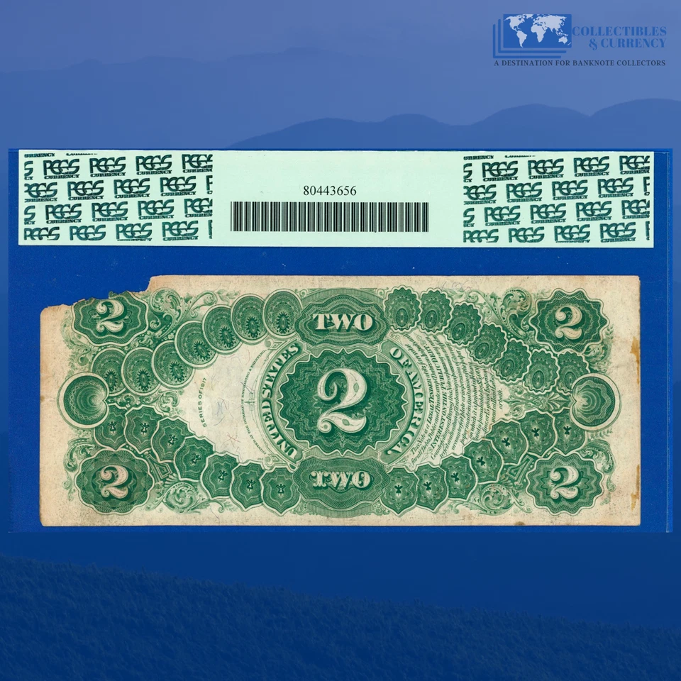 Fr.60 1917 $2 Two Dollars "BRACELET REVERSE" Legal Tender, PCGS VF 30 #02499 - Image 2 of 3