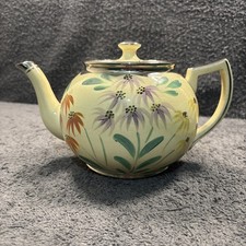 Large Teapot -  Arthur Wood England Floral design Tea Pot Yellow with Gold
