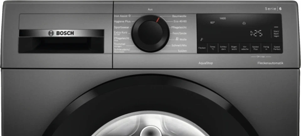 Bosch Waschmaschine 9kg 1400U Frontlader Serie 6 SpeedPerfect Graphit - Bild 4 von 4