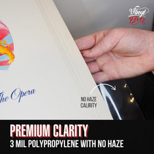 Resealable Record Outer Sleeves, Crystal Clear Premium Vinyl Record Sleeves 12