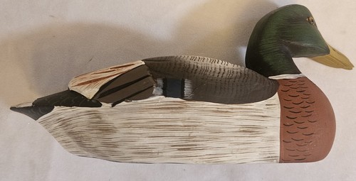 Vintage Hand Carved Mallard Duck People’s Republic of China Painted Wooden 10" - Picture 4 of 8