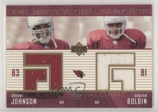 2003 Upper Deck UD Dual Game Jerseys Gold 46/99 Bryant Johnson Anquan Boldin 1f1