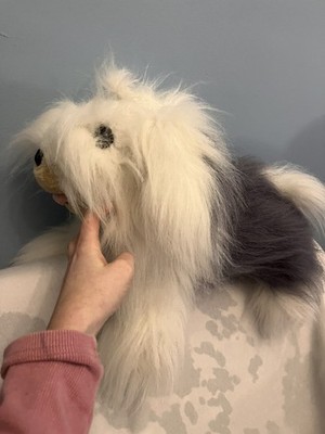 Blenfield Toys große grau weiße englische Schäferhund Hund Puppe Plüschtier Stofftier 20 Zoll