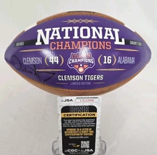 Dabo Swinney Signed Football Clemson Tigers 2018 Champions Game Ball JSA CG52998