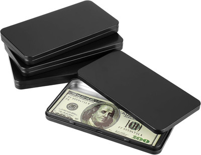 4 Pack Metal Rectangular Cash Box with Lid, Money Holder for Coins, Jewelry & St
