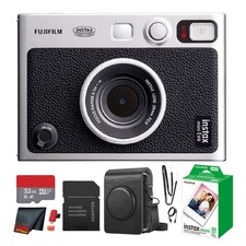 Fujifilm Instax Mini EVO Instant Film Camera Black with 20 Films 32GB Card