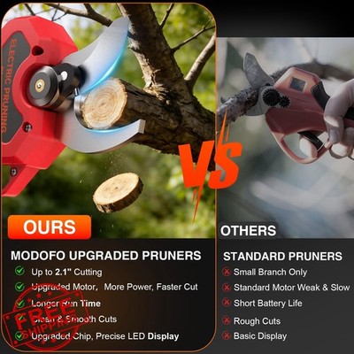 Electric Pruning Shears 2.1'' LCD Brushless Motor Cordless Garden Tree Tool