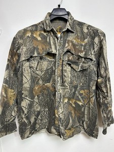 Vintage Turkey Camo Whitewater Shirt XL Vented Realtree Hardwoods Hunting Button