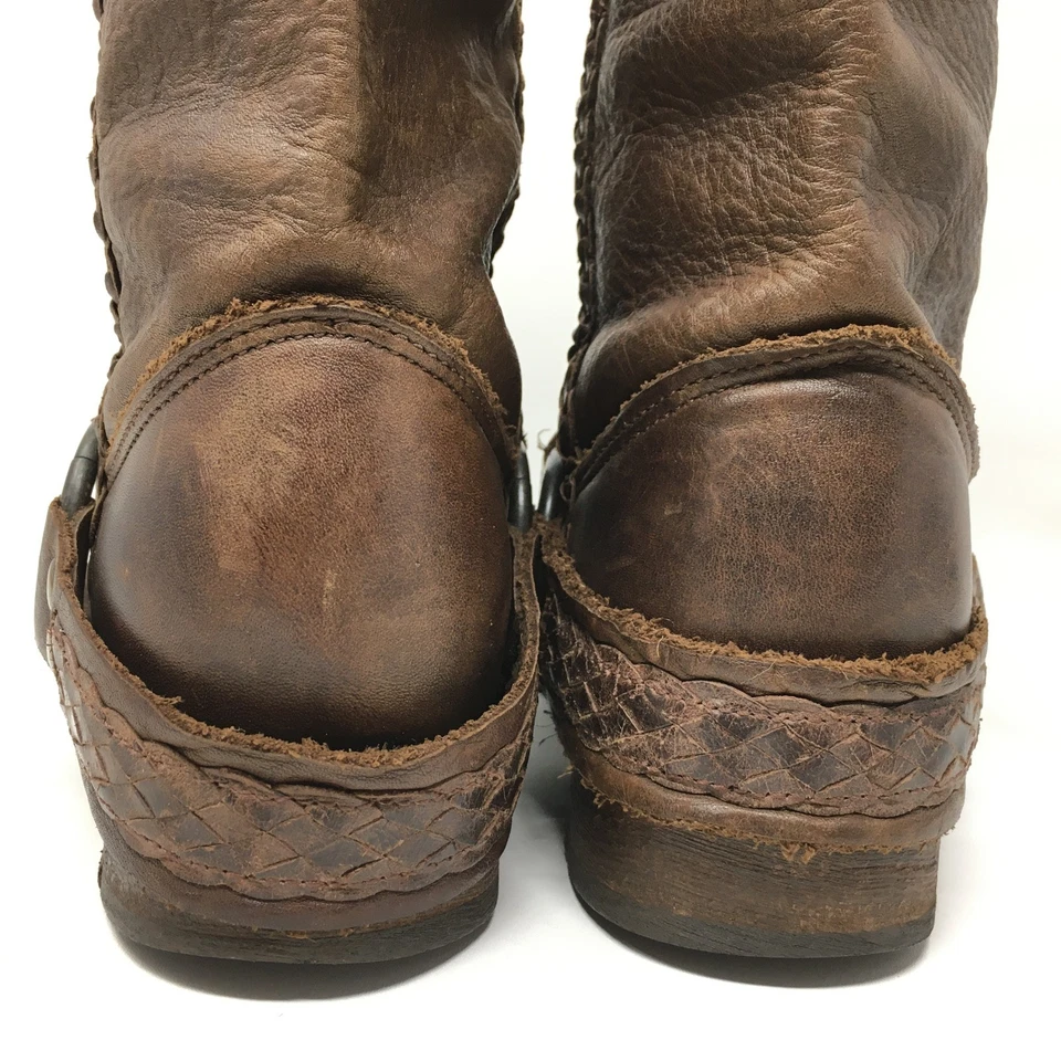 Винтажная обувь компании инженерные ботинки мотоциклиста Moto туфли женщин размер 7 коричневый США - Изображение 4 из 4
