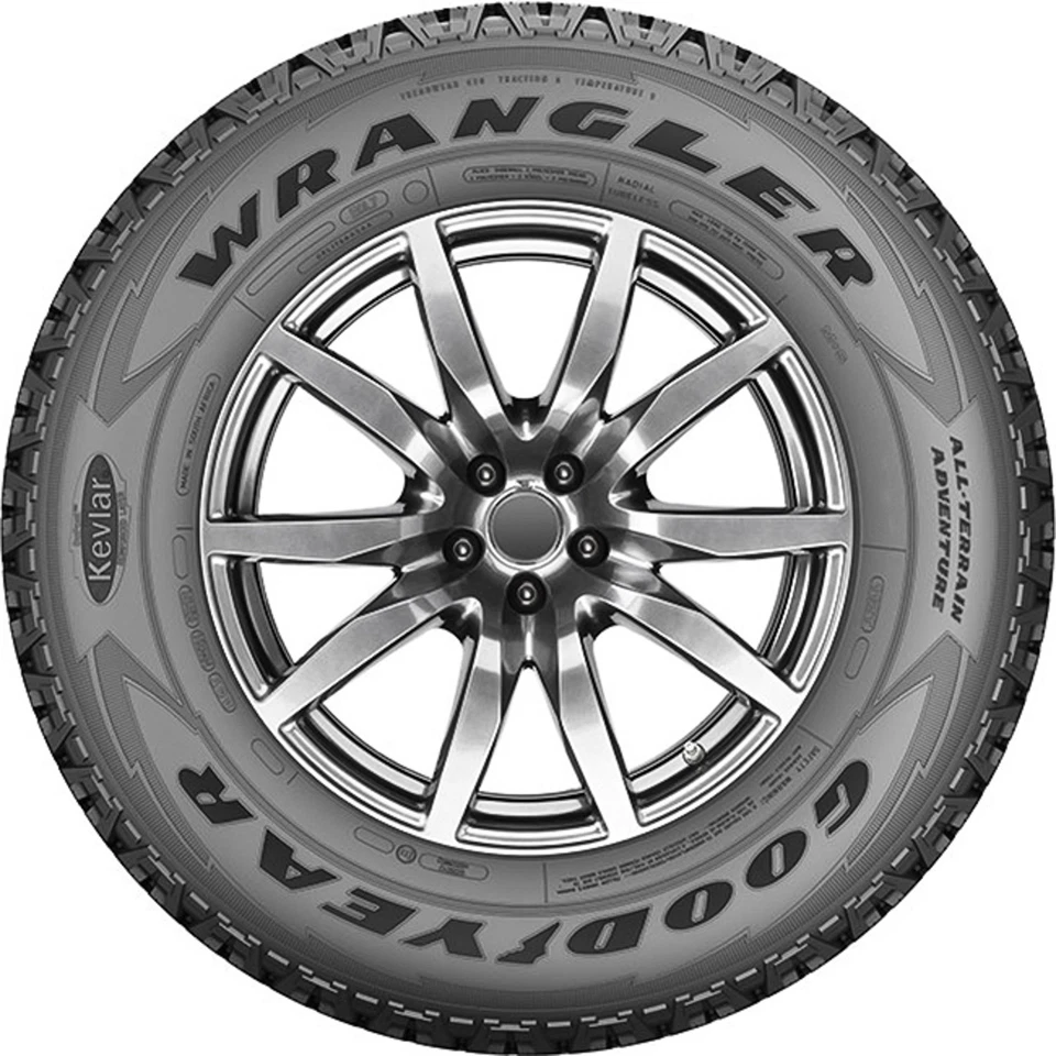 4 Goodyear Wrangler All-Terrain Adventure With Kevlar LT 225/75R16 Load E 10 Ply Foto 3 de 4