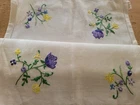 PAIR OF HAND EMBROIDERED IRISH LINEN TRAY CLOTHS