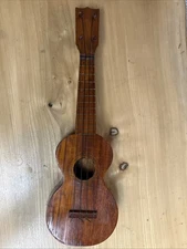 Vintage Ukulele Koa Wood, Friction Pegs, Fully Functional Very Old