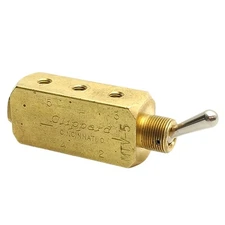Clippard MTV-5 Brass Toggle Valve, 5-Port 2-Position, 150psi, 10-32 Ports