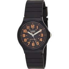 Casio Men s Black Analog Watch with Black Dial and Orange Accents - MQ-71-4BDF