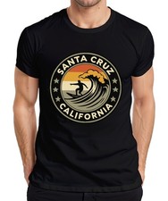 Santa Cruz California Surfer Wave Retro Beach Coast Vintage Men's T-Shirt