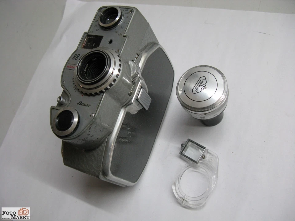 Set: Bauer 88 G Normal 8 Filmkamera Objektiv Rodenstock 12,5 + Tele 37,5 mm lens - Bild 2 von 4