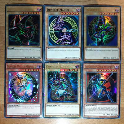 YuGiOh Karten Set Dunkler Magier 4 Versionen + Mädchen + Chaos deutsch Yugi Muto