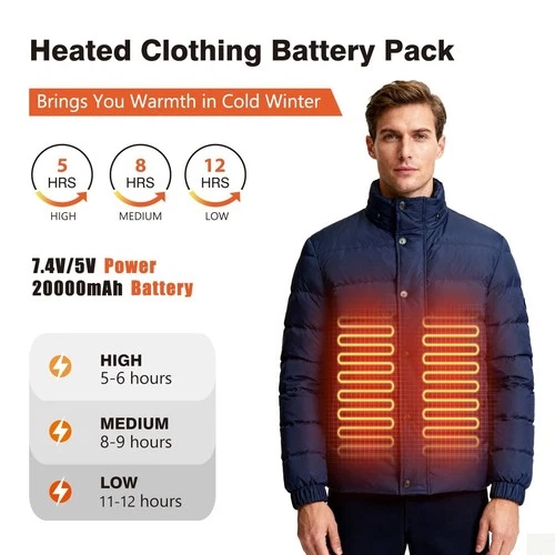20000mAh Heated Vest Jacket Battery Pack Power Bank for Heated Clothing Men Wome image 4