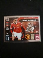 2021-22 MASON GREENWOOD TOPPS UEFA CHAMPIONS LEAGUE CARD #437 SIGNATURE STYLE 