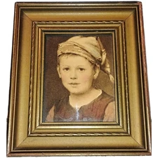 Vtg Hansel Original Framed Lithograph 1930's Schaus C&A Richards Boston Small