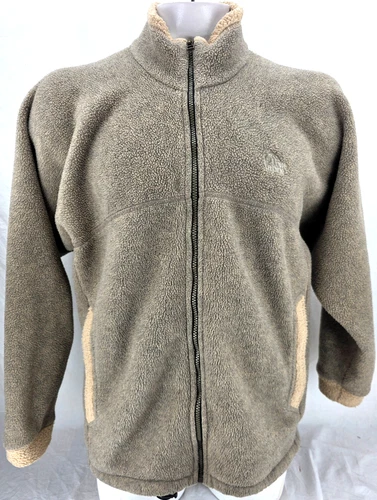 Lowe Alpine Men's L Jacket Brown Full Zip Fleece Pockets Cinch Waist Polartec - product listing photo