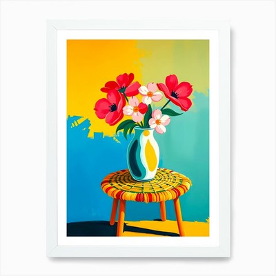 Flowers In Vase Art Print Framed Wall Art Poster Canvas Print Picture