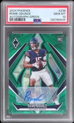 2024 Panini Phoenix Rome Odunze #236 PSA 10 Rookie Autographs Green 6/25