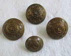 4x British Army: King's Regiment (Liverpool) Brass Buttons (25mm-19mm, WW1-WW2)