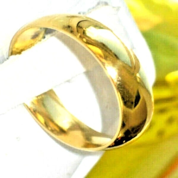 Ring wedding manly band stainless steel unisex 18kt yellow gold quality NEW - Image 3 of 4