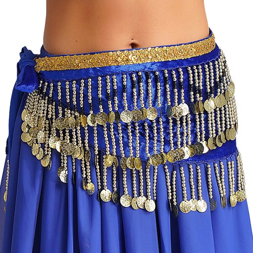 Women Belly Dance Dress 2Pcs Sequin Bra Top with Hip Scarf Set Carnival Costume - Picture 68 of 102