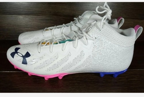NEW Under Armour Crucial Catch Blur Men's Size 14 Football Cleats 3023963-115 - Picture 3 of 5