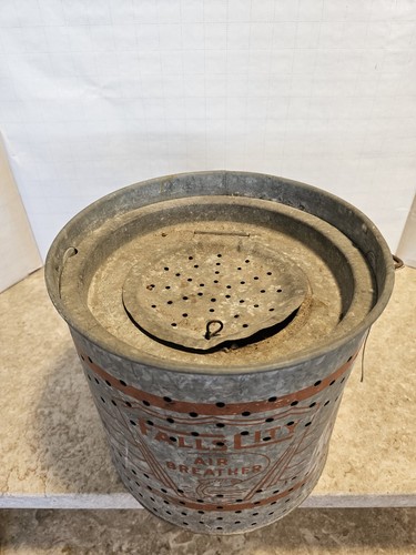 Vintage Falls City Air Breather Minnow Fishing Bait Bucket with Fiber Insert - Picture 9 of 18