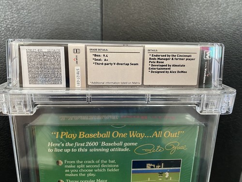 Sealed WATA 9.4 Pete Rose Baseball 1988 Atari 2600 7800 Graded Video Game Reds - Picture 12 of 12