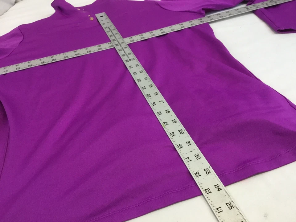 Nike Golf Pullover L Women Purple Poly Stretch 4 Snaps Worn Once YGI S1-269 - Image 3 of 4