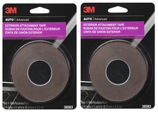 3M Exterior Attachment Tape, Moldings, Emblems, Trim, 1/4 in width - Pack of 2 