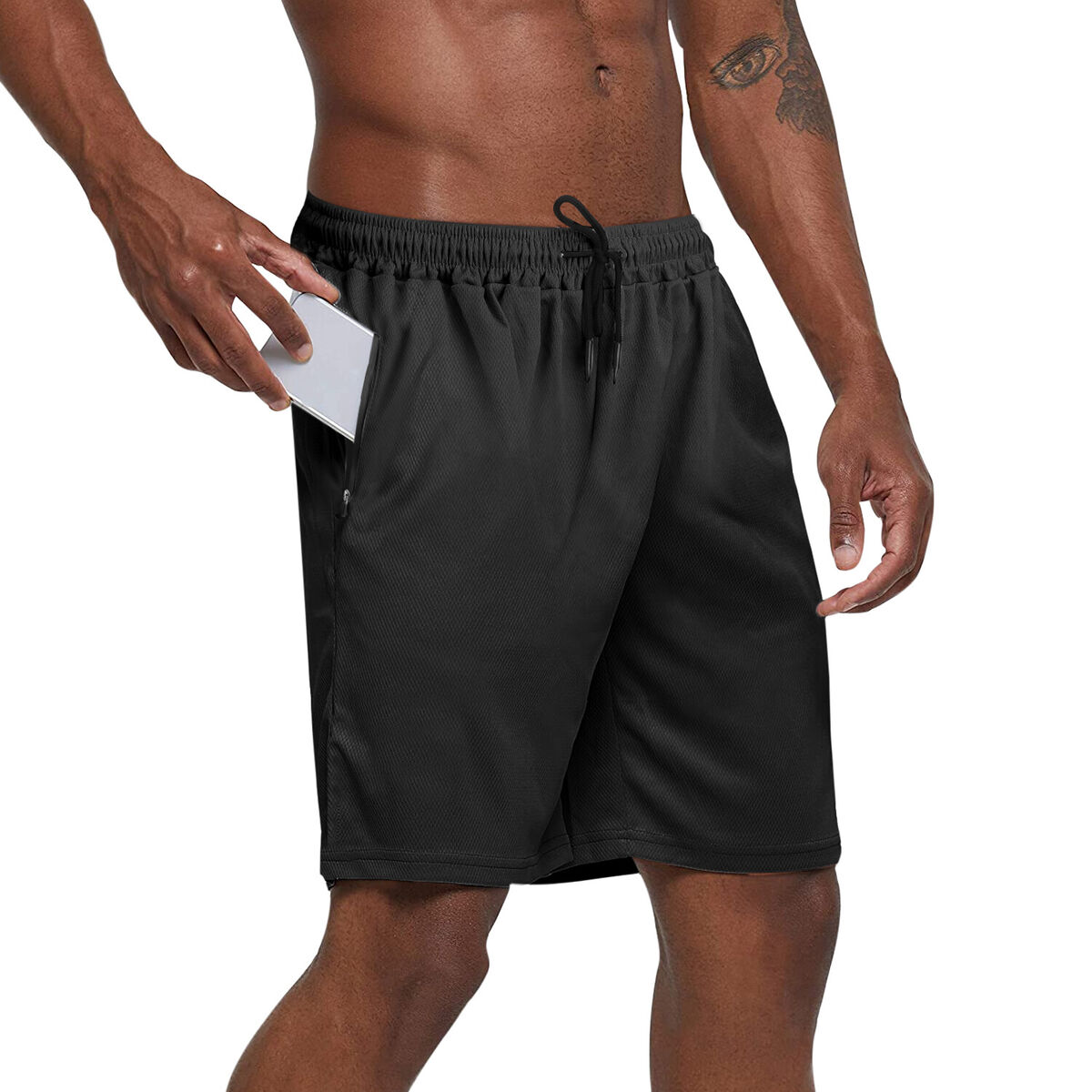 Relaxed Fit Mesh Shorts - Black - Men