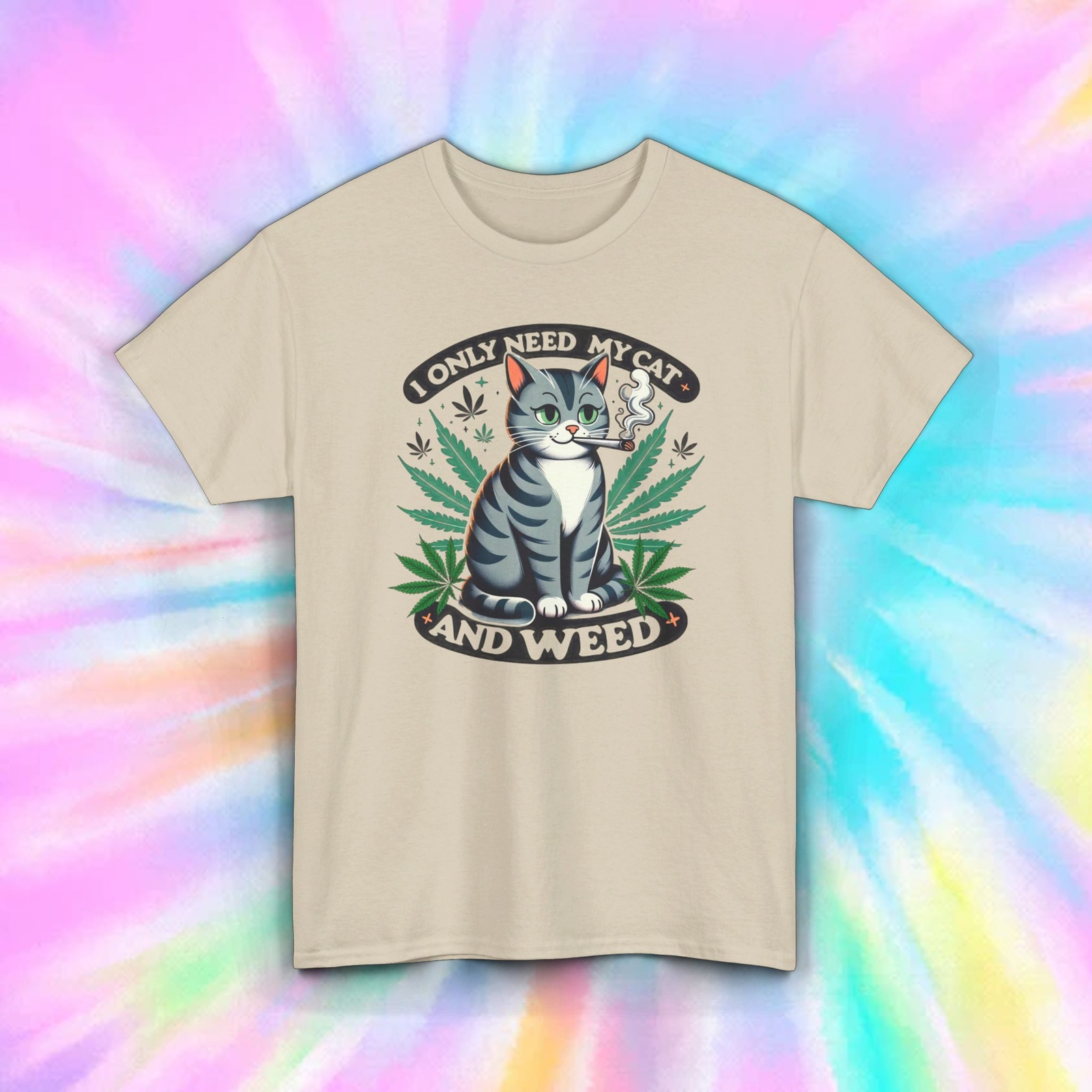 Cat and Weed Shirt | Funny Cannabis Cat Graphic Tee | Stoner Cat Lover Gift S-5X