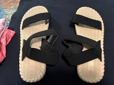 Women's Flat sandals, open toe elastic strap slip on slingback shoes, casual