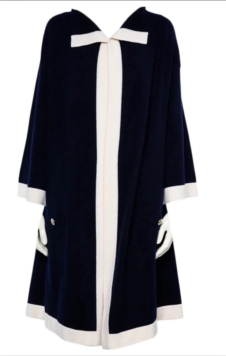 Chanel 2016 Blue Long Cardigan Sweater 38 40 42 44 6 8 10 12