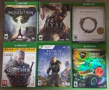 Xbox one / series 6 Game Lot Halo Witcher Ryse Rocket League ESO Dragon Age