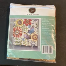 Laural Home BOHO BUTTERFLY GARDEN Fabric Shower Curtain 71"W x 72"L