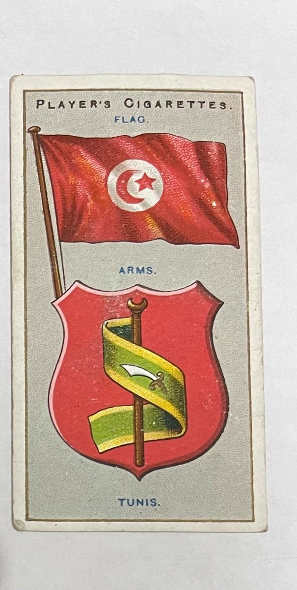 cigarettes tunisia Vintage TUNIS Flag & Arms Trade Card from 1912 Tunisia Ottoman Empire French