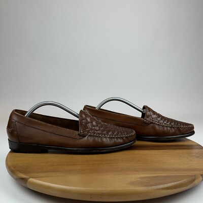 Cole Haan Resort Men\'s Brown Leather Loafers Dress Shoes Woven 10.5D  Slip On Cole Haan Cole Haan Penny Loafers Mens 10.5 Brown Leather  main image 3