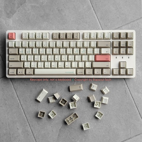 Retro Gray PBT Keycap Set OEM Profile for 101 TKL Cherry MX Mechanical Keyboards - Picture 6 of 8