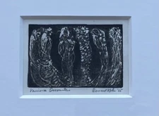 Bernard A Kohn (American, 1905-1989) “Various Encounters” wood engraving 1965