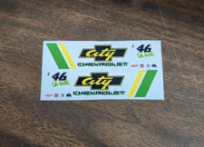 AFX Days Of Thunder City Chevrolet Truck Trailer Reproduction Stickers DIE CUT!