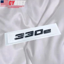 GLOSS BLACK 330e EMBLEM Fits 2016-2023 330e REAR TRUNK NAMEPLATE BADGE DECAL