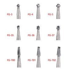 10-100Pcs Dental High Speed Handpiece Carbide Burs Round Steel FG Bur Drills